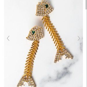 Elizabeth Cole fish bone earrings